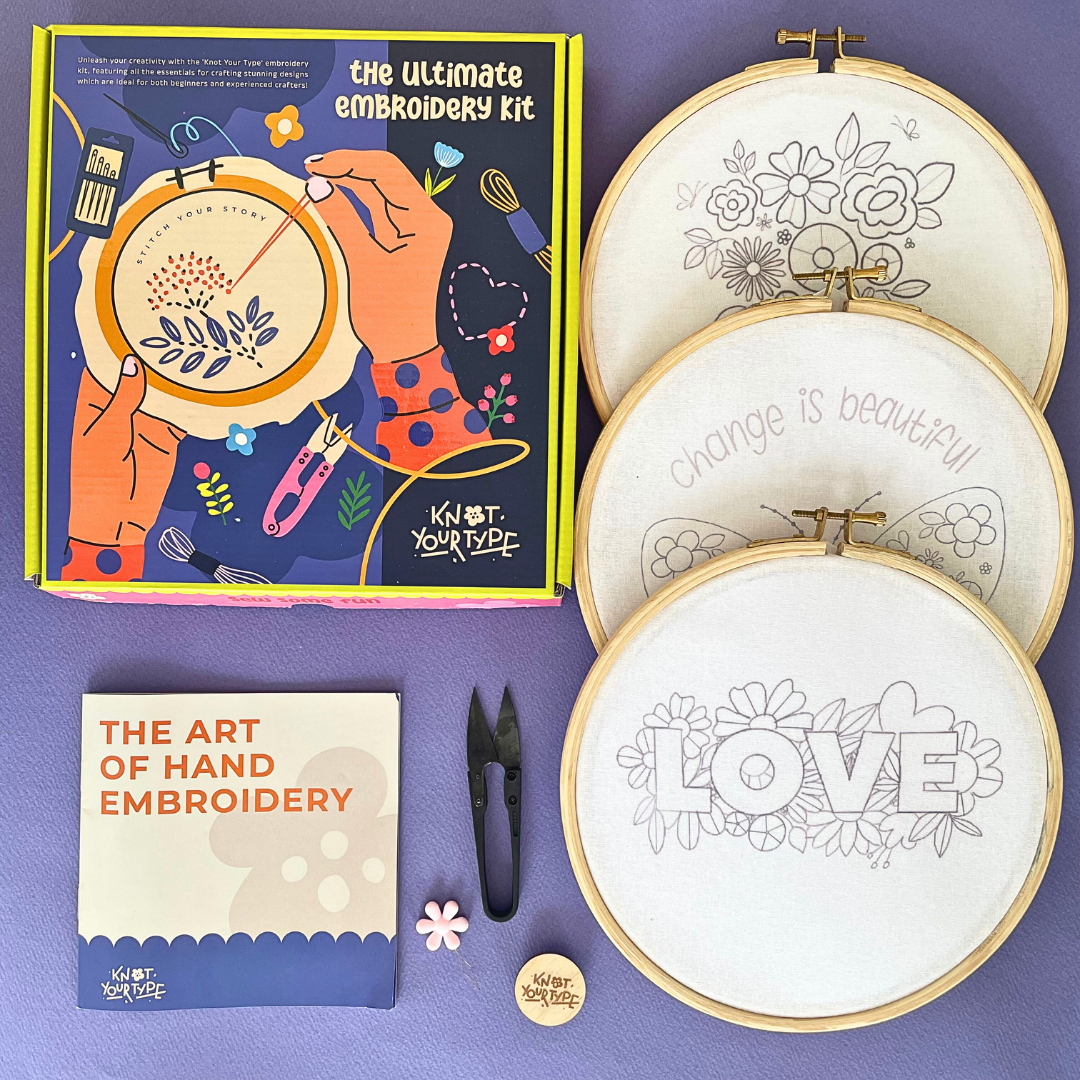 Wings of Love- DIY Embroidery Kit Bundle of 3